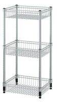 OMAR Shelving unit with 3 baskets, galvanised, 46x36x94 cm (อูมาร์ ชั้นวางของ 3 ชั้น, กัลวาไนซ์, 46x36x94 ซม.)