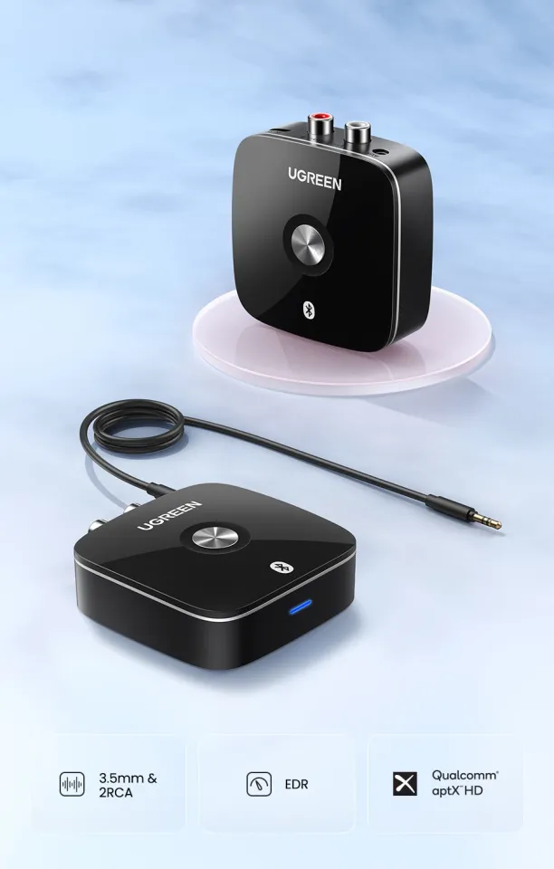 UGREEN Bluetooth RCA Receiver 5.1 aptX HD 3.5mm Jack Aux Wireless Adapter  Music for TV Car 2RCA Bluetooth 5.0 Audio Receiver