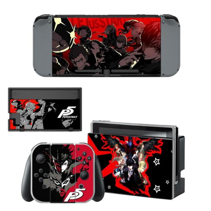 Persona 5 P5สติกเกอร์รูปลอกผิวสำหรับคอนโซลสวิทช์นินเทนโดและตัวควบคุมสำหรับ NS สติกเกอร์ป้องกันสกิน