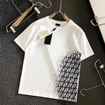 Fendi Monogram-debossed Relaxed-fit Cotton-blend T-shirt in White for Men