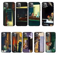 Nighthawks By Edward Hopper Phone Case For iPhone 11 12 Mini 13 14 Pro XS Max X 8 7 6s Plus 5 SE XR Shell