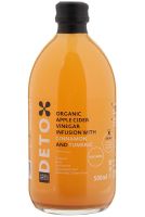 ออร์แกนิค  Deto Andrea Milano - Italian Organic Apple Cider Vinegar 500 ml. (Glass Bottle)Raw Unfiltered Unpasteurized Apple Cider Vinegar with Cinnamon and Turmeric - #Since 1889