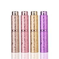 10ml Portable Spray Bottle Aluminum Atomizer Bottle Small Storage Jar Rotating Luxury Perfume Packaging Relief Art Design Bottle Portable Refillable Spray