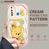 (คลังสินค้าพร้อม) เคสเคสมือถือสำหรับ Realme 5เคสมือถือสำหรับการ์ตูนเด็กหญิงเด็กชายหมีพูเนื้อครีมขอบลอนปกอ่อน