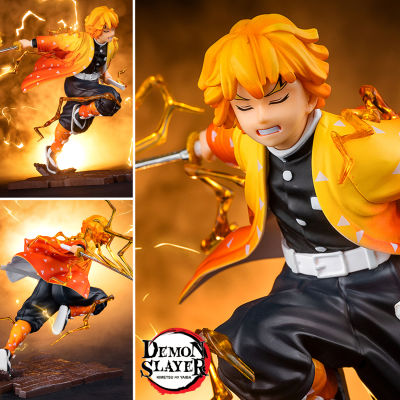 Figure ฟิกเกอร์ จากการ์ตูนเรื่อง Demon Slayer Kimetsu no Yaiba the Movie Mugen Train ดาบพิฆาตอสูร เดอะมูฟวี่ ศึกรถไฟสู่นิรันดร์ Agatsuma Zenitsu อากาสึมะ เซ็นนิตสึ Ver Anime อนิเมะ การ์ตูน คอลเลกชัน ของขวัญ New Collection Doll ตุ๊กตา Model โมเดล