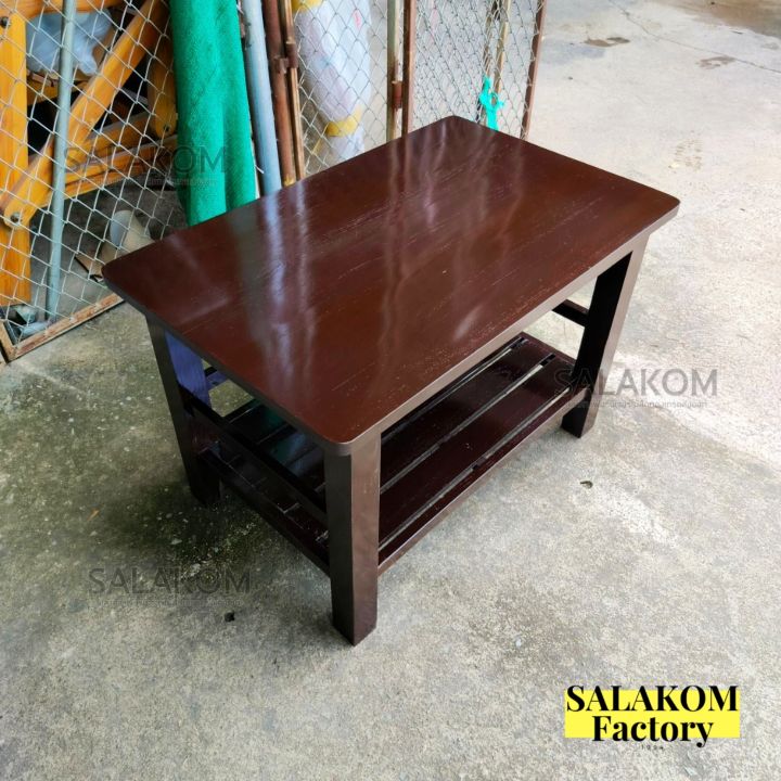 โต๊ะไม้สักแท้-โต๊ะทำงาน-ขนาด-80-50-สูง50-ซม-โต๊ะกลาง-โต๊ะทานข้าว-งานไม้สัก-สีโอ๊คเข้ม-table-โต๊ะกาแฟ