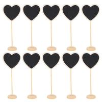 10Pcs Heart Shaped Blackboard Sign Wood Mini Chalkboard Signs Message Board Signs Small Blackboard Home Decor Wireless Earbuds Accessories