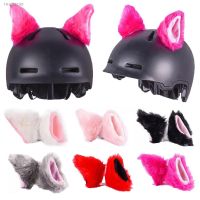 ∋◈ 1 Pair Plush Cat Ears Helmet Decor Cute Motorbike Cycling Styling Helmet Ornaments Decoration Headwear Stickers Accessories