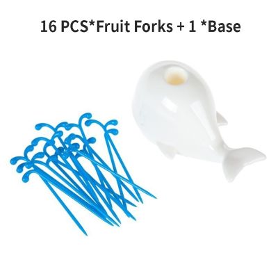 1Set Creative Whale Fruit Fork Cake Dessert Salad Sticks Food Cocktail Toothpick Skewer Home Party Acceoosries