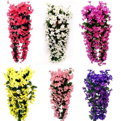 [AYIQ Flower Shop] ตะกร้าดอกไม้ประดิษฐ์สีม่วงแฟชั่นสำหรับแขวนติดผนังตกแต่งไฟถนนเถาวัลย์ดอกไม้สำหรับงานแต่งงานที่บ้าน