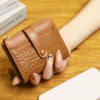 QianXing Shop PU Unisex Solid Color Short Zippered Multifunctional Wallet Lightweight Card Holder