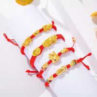 【ZHENGYOU】Fashionable red and black rope ve Pi Yao celet hand- couple hand rope transfer evil spirits and Pixiu