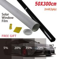 50X300cm Sun Film Car Glass Sunscreen Insulation Black Car Window Film Window Tinting Film Paper Tube Packaging Home Glass Film