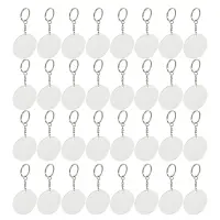 150 Pcs 2 Inches Acrylic Transparent Discs and Key Chains Set, Clear Blank Acrylic Discs Round Keychain for DIY Projects