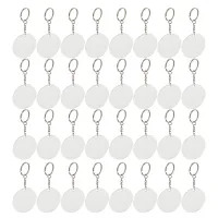 150 Pcs 2 Inches Acrylic Transparent Discs and Key Chains Set, Clear Blank Acrylic Discs Round Keychain for DIY Projects