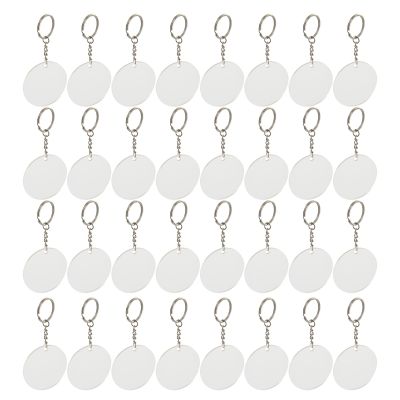 150 Pcs 2 Inches Acrylic Transparent Discs and Key Chains Set, Clear Blank Acrylic Discs Round Keychain for DIY Projects