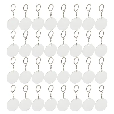150 Pcs 2 Inches Acrylic Transparent Discs and Key Chains Set, Clear Blank Acrylic Discs Round Keychain for DIY Projects