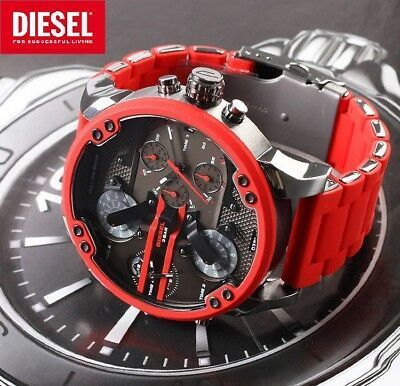 Real Photo)Original Diesel Mr. Daddy 2.0 Men's Chronographs Red