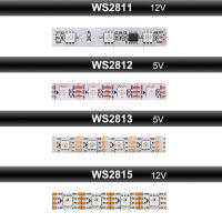 WS2812B WS2813 WS2815 WS2811 RGB LED S TRIP แอดเดรสแอดเดรสพิกเซลLedsM เทปไฟ IP306567 DC5V DC12V