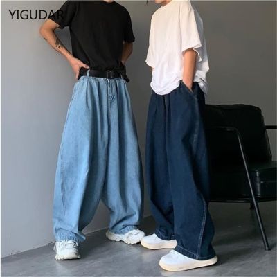 Wide Leg Cargo Pants 2022 Streetwear Baggy Jeans New Spring Autumn Men Korean Fashion Loose Straight Male Brand Clothing Black