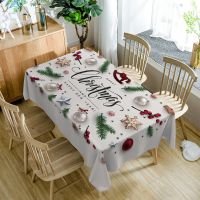 【cw】 Christmas Series Cotton Linen Rectangular Tablecloths for Table Party Wedding Decoration Anti stain Dining Table Cloth Wedding ！