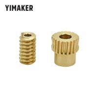 Yimaker 1คู่0.5โมดูลมอเตอร์ทองแดงหนอนล้อเกียร์1:20สำหรับ Diy