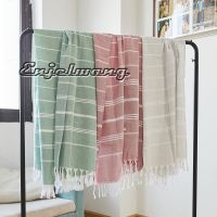 【jw】❐  Cotton Bathing Beach Coast Blanket  Turkish Shawl Hotel Tassel Tippet Scarves 100x180cm