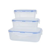 3Pcs Plastic Lunch Box Microwavable Transparent Fruit Preservation Box Refrigerator Leak-Proof Sealed Box for Kids Bento Box Food Storage for School Office Worker Outdoor Picnic