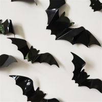 【YP】 16pcs black bat Wall Stickers party decorative wall Decal horror Bats Removable stickers