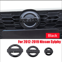 LCX 1/2/3ชิ้นสำหรับ Nissan 2020 14Th Sylphy 12-21ป้ายสติ๊กเกอร์โลโก้ท้ายรถพวงมาลัยกลางสติกเกอร์โลหะโลโก้ BMW อุปกรณ์เสริม Hiasan Mobil (สีดำ)