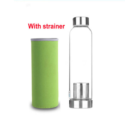 UPORS Glass Water Bottle 280ml360ml550ml Sport Bottle with Stainless Steel Lid and Protective Bag BPA Free Travel Drink Bottle
