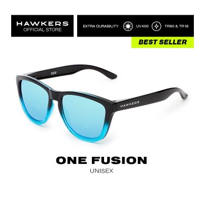 ~ HAWKERS​ Fusion Clear Blue ONE Asian Fit Sunglasses for Men and Women, unisex. UV400 Protection. Official product designed in Spain F18TR02AF