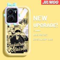 เคส JIUMOO สำหรับ VIVO Y35 Y16 5G Y56 5G เคสแฟชั่นลายตัวละครการ์ตูนสีสันสดใสน่ารักกล้องมอนสเตอร์น้อยนิ่มสำหรับเลนส์กันกระแทกแบบใสเคสมือถือความคิดสร้างสรรค์โปร่งใสเคสป้องกันซิลิโคนเรียบง่าย