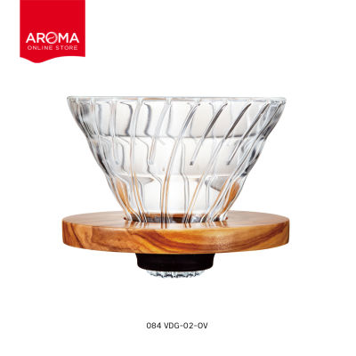 Hario ดริปเปอร์ 02 /HARIO(084) V60 Glass Dripper Olive Wood 02 / VDG-02-OV