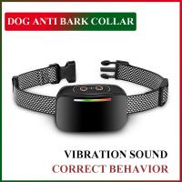 ZZOOI Electric Dog Barking Collar Safety Waterproof Vibration Training Dog Collar Control 3 Modes Anti-Barking Suitable For All Dogs