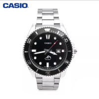 K.LI/（100%ของแท้）Casio นาฬิกาข้อมือผู้ชาย สายสแตนเลสหน้าปัดดำ คาสิโอ นาฬิกาแฟชั่นผู้ชาย รุ่น MDV106-1AV (มีหลากหลายสไตล์ให้เลือก)