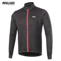 ARSUXEO ฤดูหนาวความร้อนขี่จักรยานแจ็คเก็ตอุ่นเครื่อง Windproof กันน้ำจักรยานเสื้อเดินป่ากลางแจ้งผ้าวิ่งกีฬาแจ๊กเก็ต