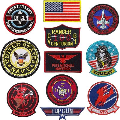 Backpack Cap Air Decorative Applique Army Marine Tactical Cosplay Uniform Embroidered Logo Loop Patches Hook