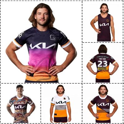 Singlet （Print Name / / Jersey Brisbane Jersey Size:S-5XL City Rugby Broncos Custom / Number） Mens Indigenous [hot]2023 - Away Home /