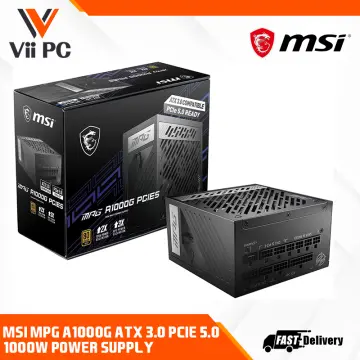 MSI - MPG A1000G PCIE 5.0, 80 GOLD Full Modular Gaming PSU, 12VHPWR Cable,  4080 4090 ATX 3.0 Compatible, 1000W Power Supply