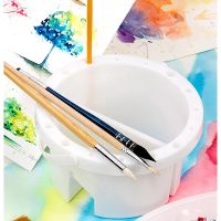 Wash Pen Bucket Portable With Pen Holder Palette Watercolor Painting Special Multi-function Art Paint Bucket escopic 2022