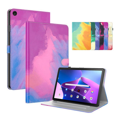 สำหรับ Lenovo Tab M10 3rd Gen 10.1 "กรณี TB328FU TB328XU ปกแท็บเล็ตแฟชั่นสีน้ำแม่เหล็กหนัง PU Soft TPU ยืนกรณี