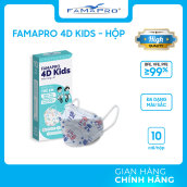 Khẩu trang 4D KIDS kf94 Famapro 3 lớp kháng khuẩn cao cấp 10 cái Hộp