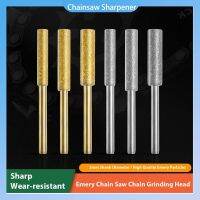 【CW】 3pcs Coated Cylindrical Burr 4 5.5mm Sharpener Bits Stone File Chain Saw Sharpening Carving Grinding