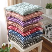 40x40cm Square Plaid Seat Cushion with Non-Slip Ties Indoor Outdoor Thick Chair Pad Floor Pillow Covers for Living Room