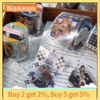 NWSJ เครื่องเขียนประเภทป้ายฉลากติดไดอารี่แบบทำมือเทป Washi สติกเกอร์สมุดภาพชุดย้อนยุคที่สวยงาม