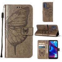 เคสฝาพับหนัง PU สำหรับ Motorola Moto G แม่พิมพ์กลมฝาพับแม่เหล็กแท้สีทึบลายดอกไม้ผีเสื้อคลาสสิก