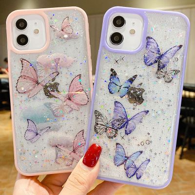 「Enjoy electronic」 Soft Shiny Butterfly Case For Samsung Galaxy S22 PLUS S21 ULTRA A03 A73 A53 A33 A13 5G A20S 30S 22 42 72 52 32 21S 7151 50 4G
