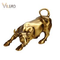 VILEAD Resin Wall Street Bull OX Statue Animal Figurines Office Desk Decor Living Room Interior Home Decoration Accessories