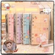 Vở ghi chú, Sổ còng ghi chép gáy tháo rời cầm tay khóa bấm siêu cute họa